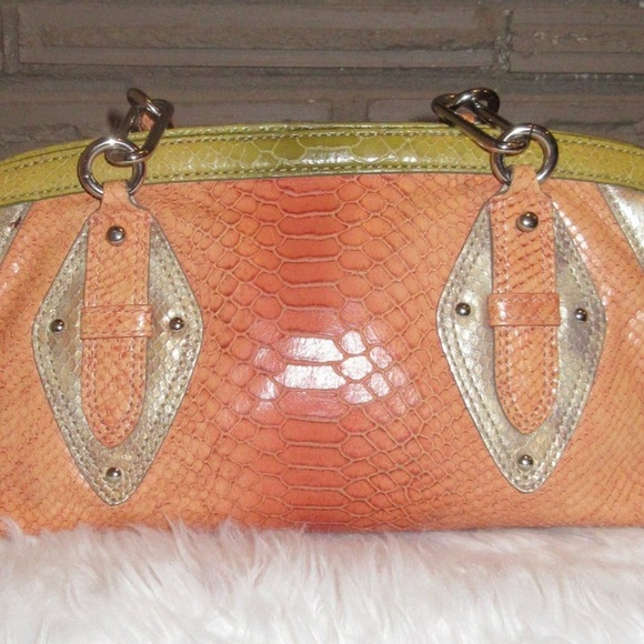 Cole Haan Snakeskin Leather Shoulder Bag, Cole Haan Trinity Handbag - Picture 3 of 9